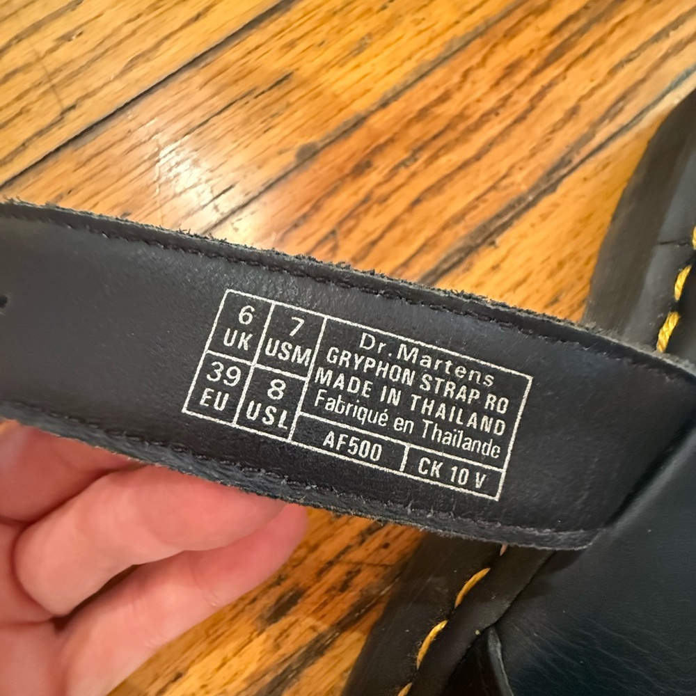 Rick Owen’s Dr. Martens Black Leather Buckle size 8 fits women 9 Sandals - Picture 6 of 7